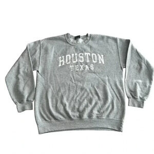 Houston Texas Grey Crewneck Sweatshirt MV Sport Men's Medium EUC